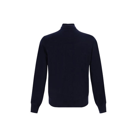 Brunello Cucinelli Blue Fleece Uld Cardigan