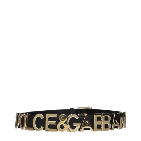 Dolce &amp; Gabbana sort læderbælte i almindeligt materiale