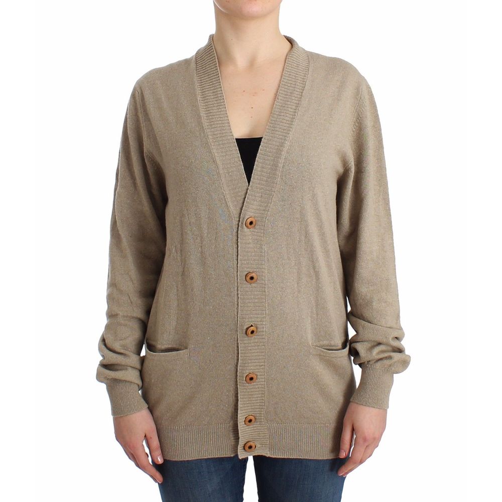 Ermanno Scervino Beige Rayon Cardigan