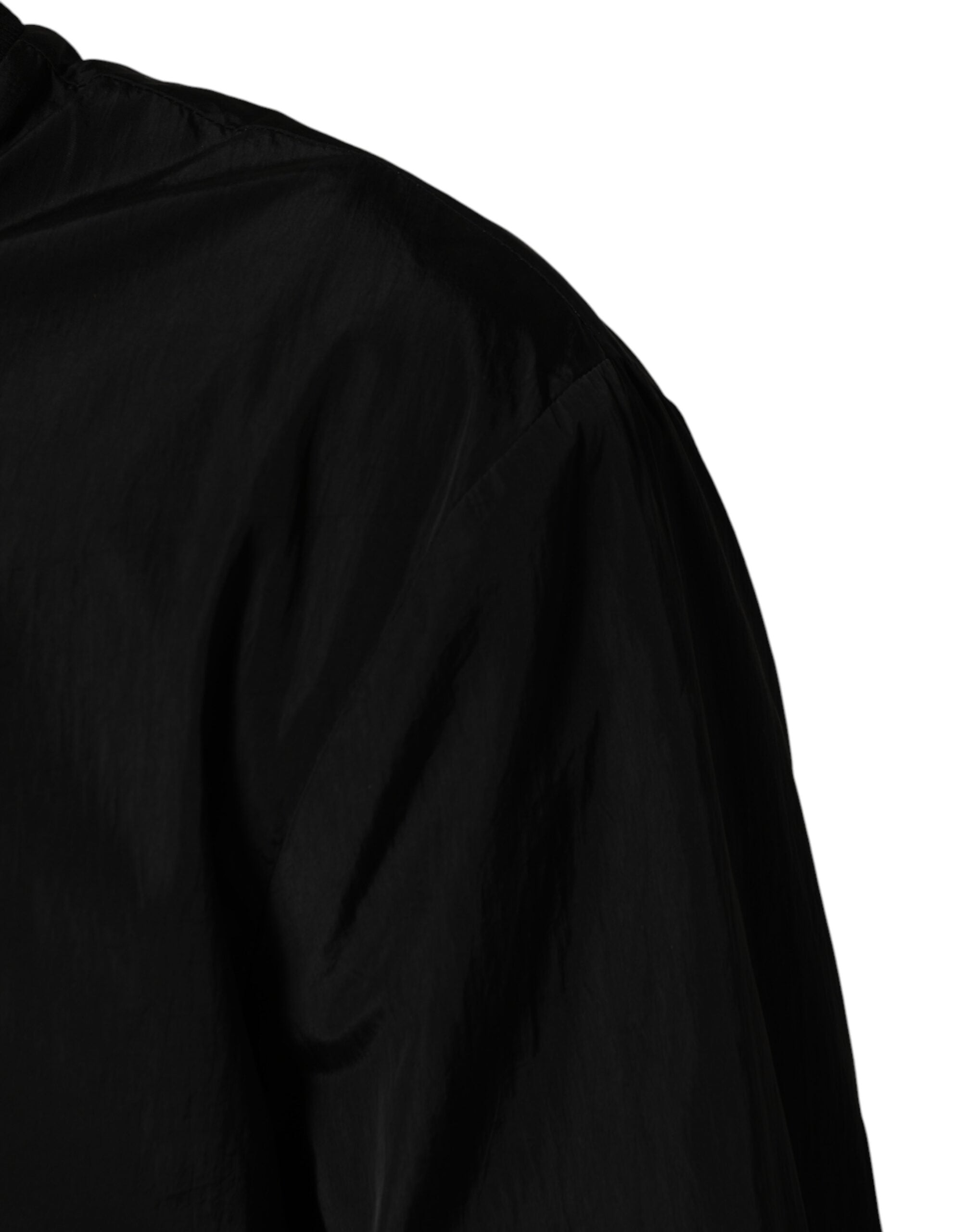 Dolce & Gabbana Black Pin Up Button Down Men Bomber Jacket