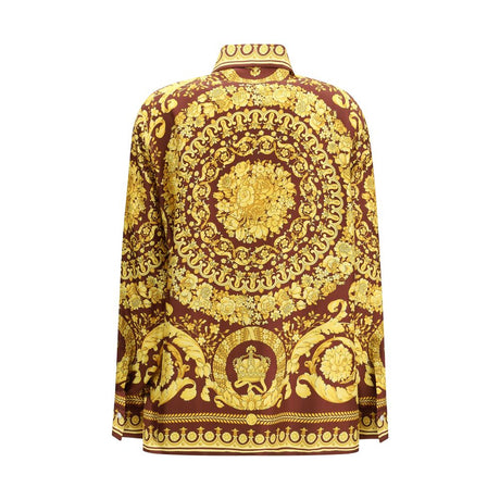 Versace Bordeaux silkemønstret skjorte