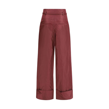 Fendi Bordeaux sidenklänningsbyxor