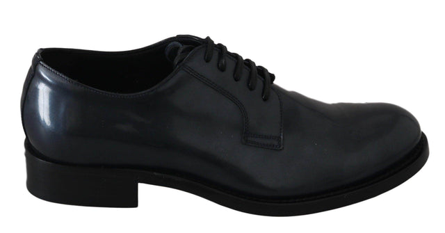 Dolce & Gabbana Elegant Blue Leather Derby Dress Shoes - Hilstor