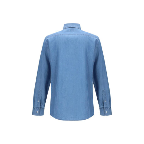 Brunello Cucinelli blå denimskjorte