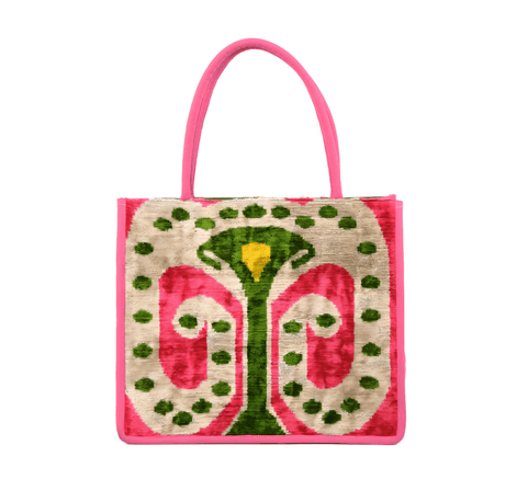 Aishling Large Leather & Silk Tote Bag | Spacious & Stylish | Handmade in Turkey | Perfect for Work & Weekend Getaways - Hilstor