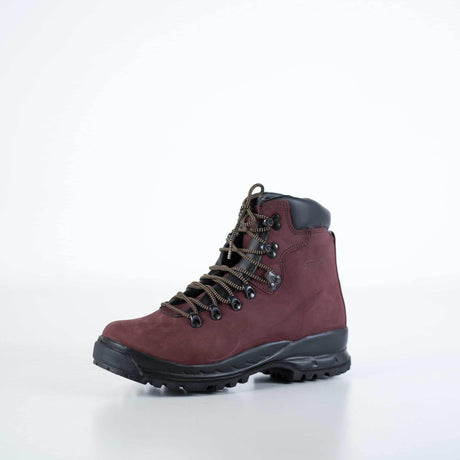 Burgundy Hiking Boots – Waterproof Nubuck Leather Boots with Vibram Sole, Made in Europe by Samelin - Hilstor