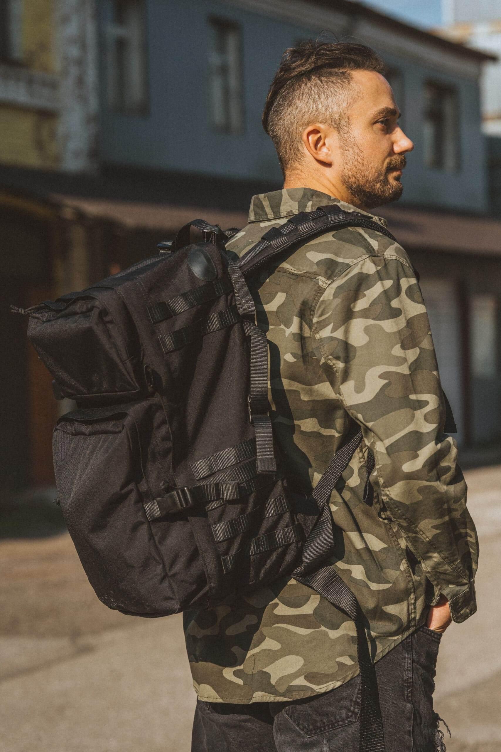Backpack 039 – Black, 30L Military-Grade Cordura with Molle System, Made in Europe by Galvi-Linda - Hilstor