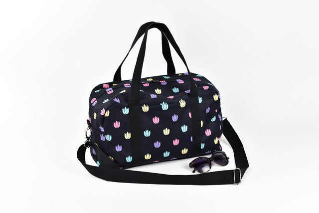 Travel Bag Colored Tulips – Lightweight & Spacious, Ryanair Size, Made in Europe by Garbanota - Hilstor