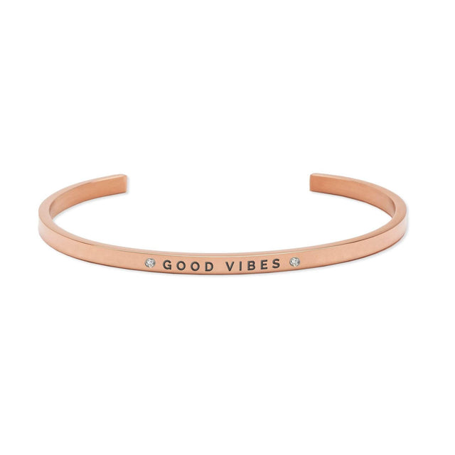 Bracelet – Good Vibes, Made in Europe, Stainless Steel, Adjustable & Engraved, Durable Everyday Wear, Available in Silver, Rose Gold, Gold - Hilstor