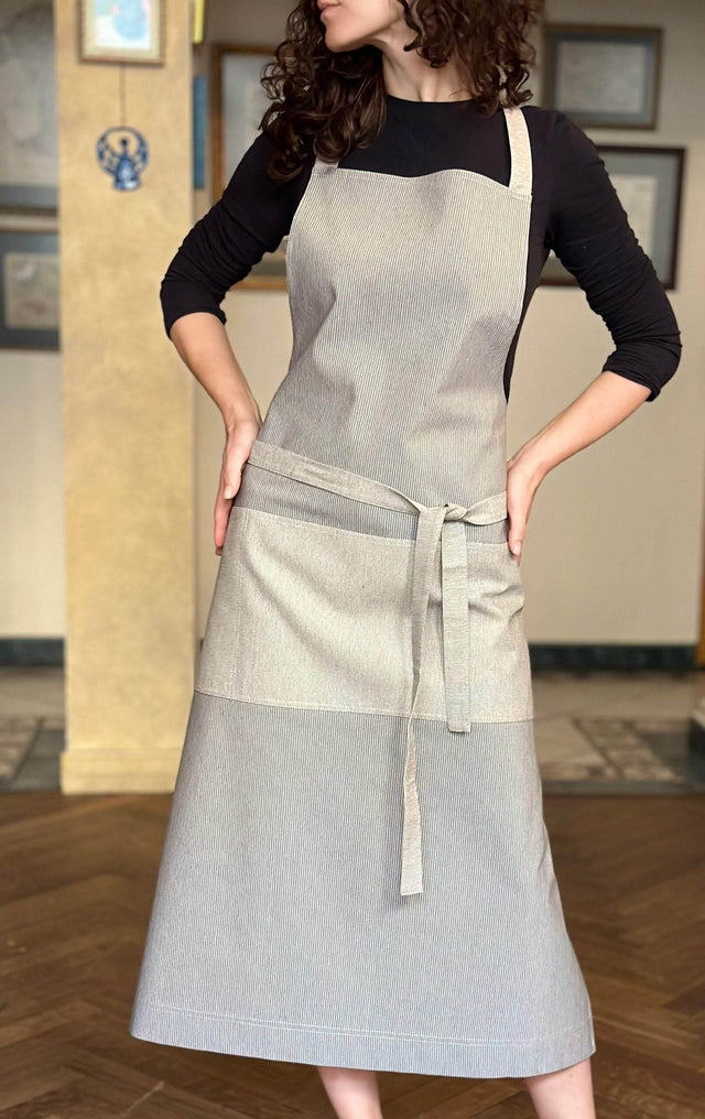 Unisex Apron, Recycled Fabric – Nord 2, Made in Europe, Scandinavian Style with Multiple Pockets - Hilstor