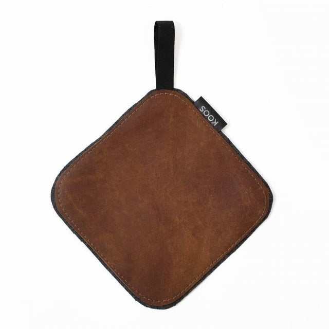 Leather Pot Holder – Durable & Heat-Resistant, Made in Europe | Wool & Leather, Various Colors - Hilstor