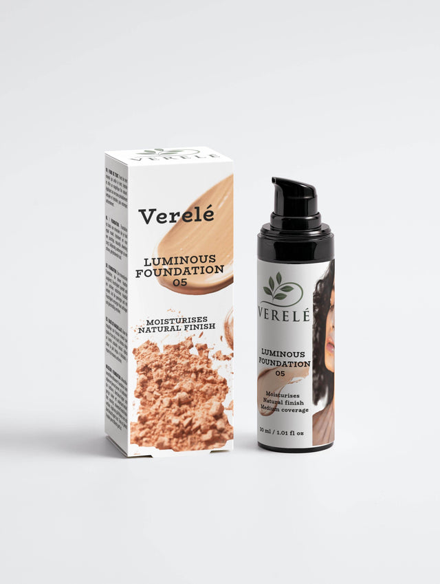 Luminous Foundation 05 with Aloe & Blueberry Extract – Medium Coverage & Natural Finish – Made from Natural Ingredients in Europe by Verelé, 30 ml / 1.01 fl oz - Hilstor