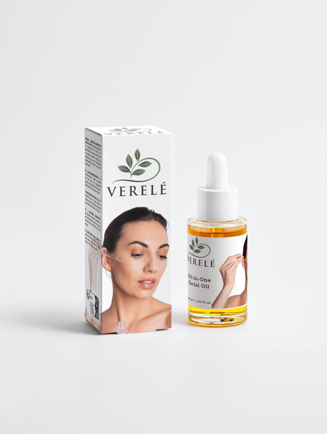 All-In-One Facial Oil with Organic Jojoba & Avocado Oil – Hydrating & Multi-Use Glow Booster – COSMOS ORGANIC Certified, Made in Europe by Verelé, 30 ml / 1.01 fl oz - Hilstor