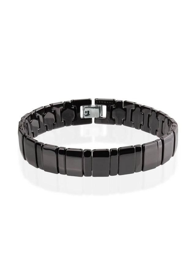 Bonard Bracelet for Men – Black Ceramic with Stainless Steel Clasp | Adjustable & Stylish Design | Made in EU - Hilstor