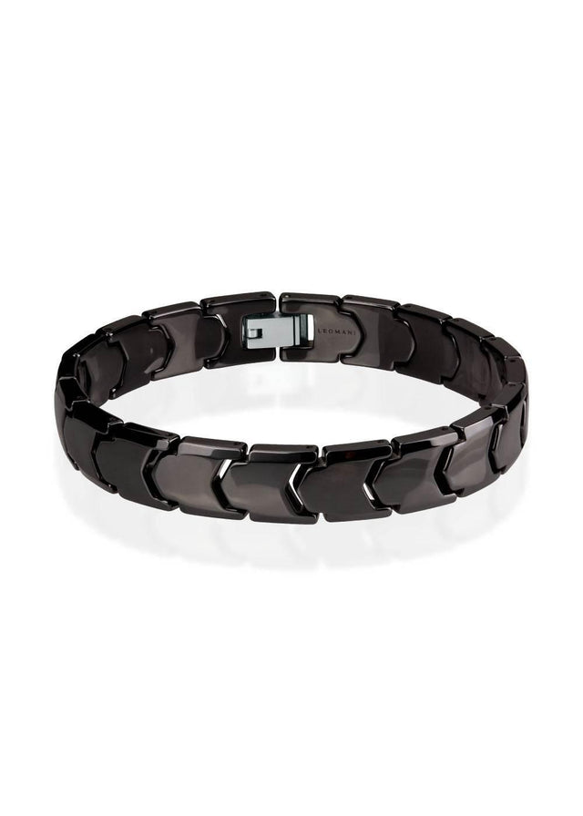 Gent Bracelet for Men – Black Ceramic with Stainless Steel Clasp | Adjustable & Stylish Design | Made in EU - Hilstor