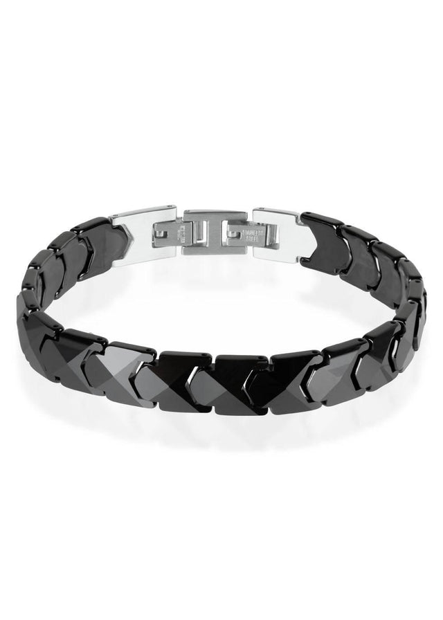 Leono Bracelet for Men – High-Quality Black Ceramic Accessory – Adjustable Length – Made in EU - Hilstor