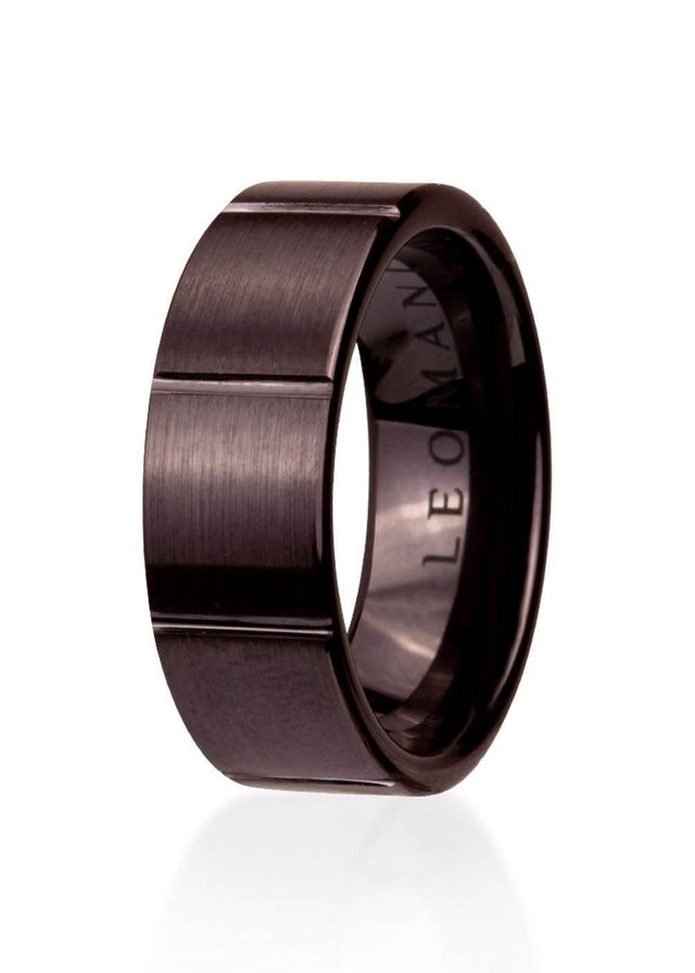 Men's Ring Leu – Brown Ceramic | Stylish & Durable | 8mm Width, 7.93g | Made in EU - Hilstor