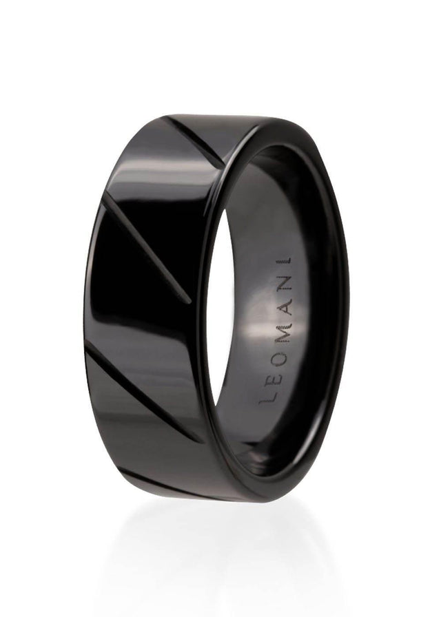 Ring Lew for Men – Black Ceramic Ring | Modern Design & Durable Elegance | Made in EU - Hilstor
