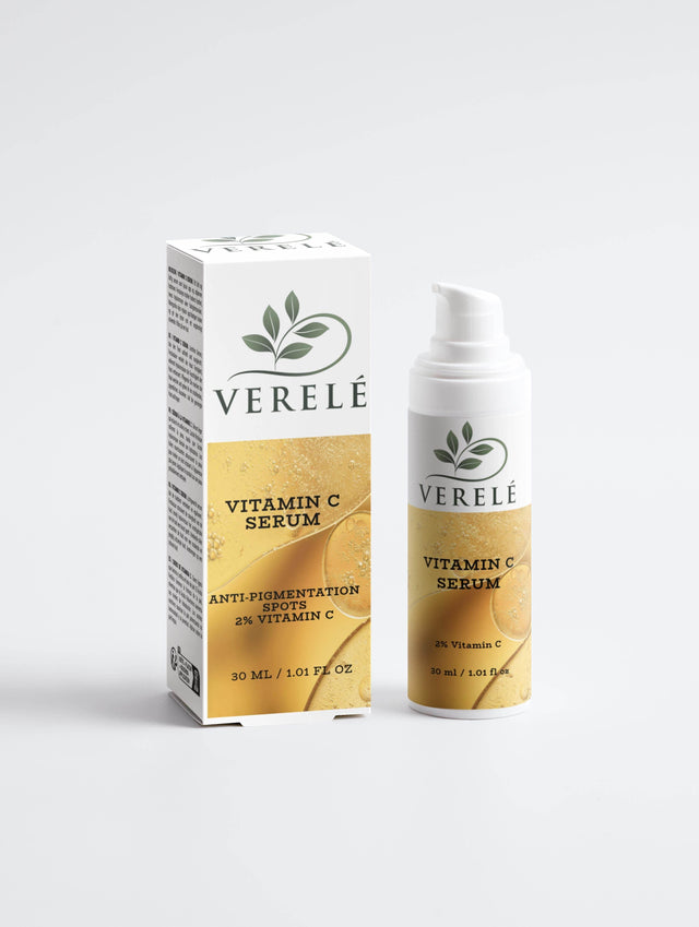Vitamin C Serum with 2% Natural Vitamin C, Ferulic Acid & Sea Buckthorn – Brightens & Evens Skin Tone – COSMOS NATURAL Certified, Made from Organic Ingredients in Europe by Verelé, 30 ml / 1.01 fl oz - Hilstor
