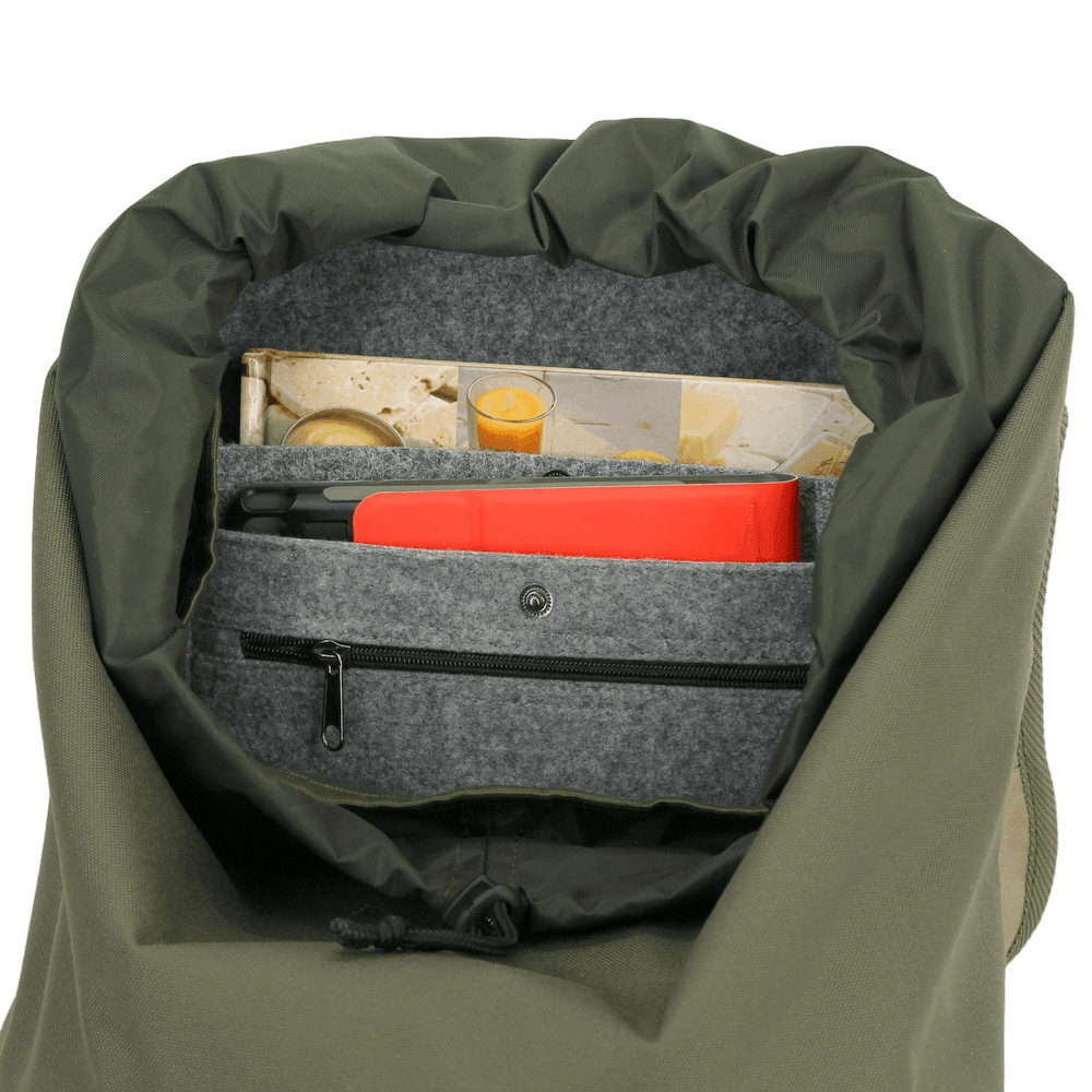 Cafe Backpack with G-hook - Khaki & Beige