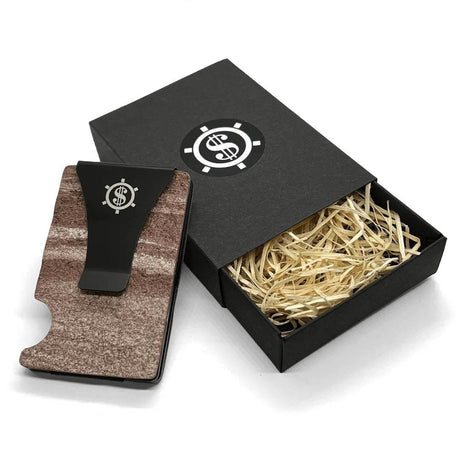 Red Canyon – Marble Card Holder with RFID Blocking, Made in Estonia | Eco-Friendly & Stylish Design - Hilstor