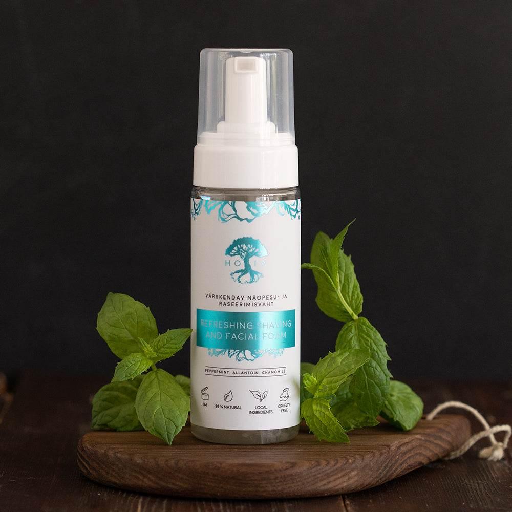 Refreshing Shaving and Facial Foam – Organic Peppermint Water | Made in EU | 150ml - Hilstor