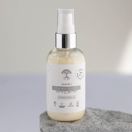 Shimmering Body Oil Fairy Dust – Nourishing with Silver Glitter & Citrus Scent, 100ml - Hilstor