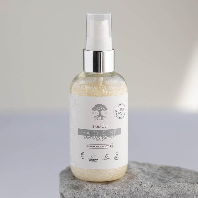 Shimmering Body Oil Fairy Dust – Nourishing with Silver Glitter & Citrus Scent, 100ml - Hilstor