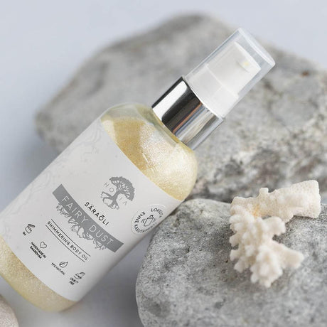 Shimmering Body Oil Fairy Dust – Nourishing with Silver Glitter & Citrus Scent, 100ml - Hilstor