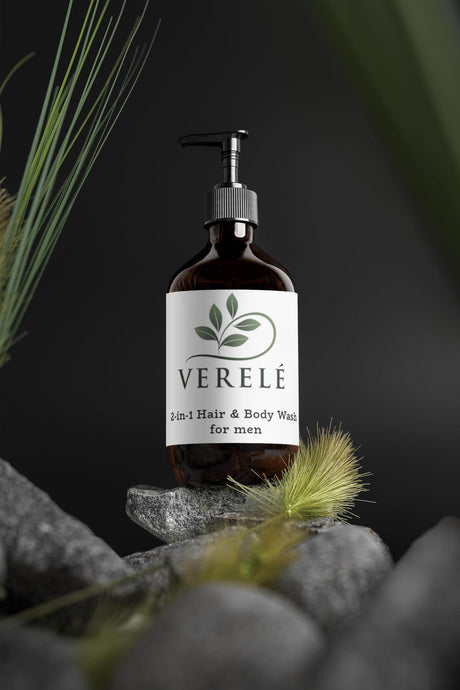 2-in-1 Hair & Body Wash for Men with Organic Wheat Protein & Betaine – Cleanses & Adds Volume – COSMOS NATURAL Certified, Made in Europe by Verelé, 490 ml / 16.57 fl oz - Hilstor