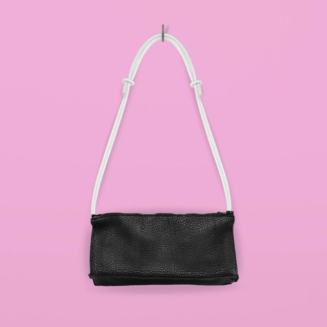Handmade 100% Leather Bum Bag – Black and White – Stylish & Sustainable Travel Accessory – Made in EU - Hilstor