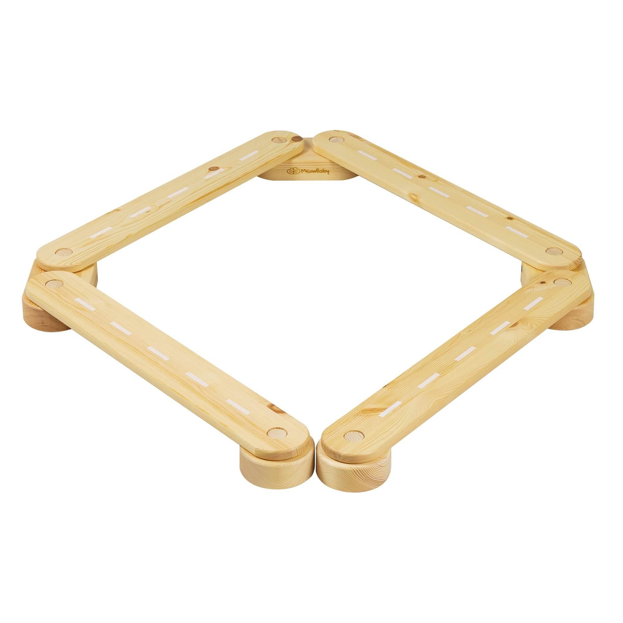 MeowBaby® Wooden Balance Beam – 4 Elements, Educational Sensory Path for Kids, Made in Europe - Hilstor