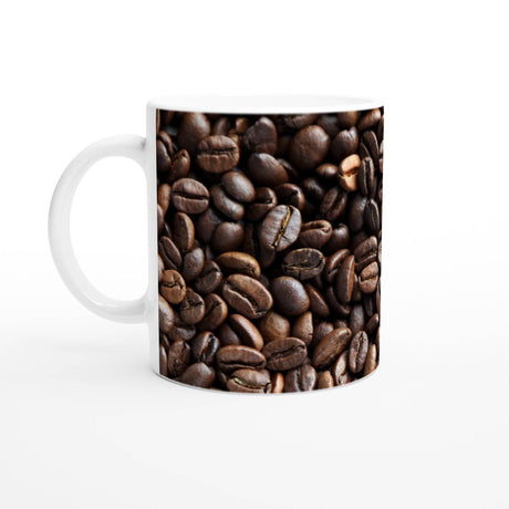 White 11oz Ceramic Mug Coffee Beans - Hilstor