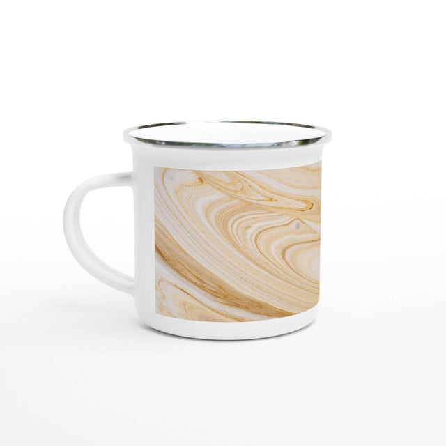White 12oz Enamel Mug - Latte Art - Hilstor