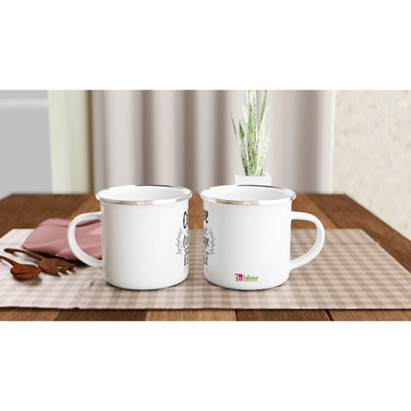 White 12oz Enamel Mug coffee is a language in itself - Hilstor