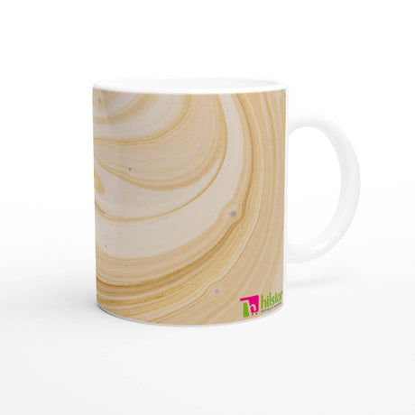 11oz Ceramic Mug - Latte art with a colored rim, inside, and handle - Hilstor
