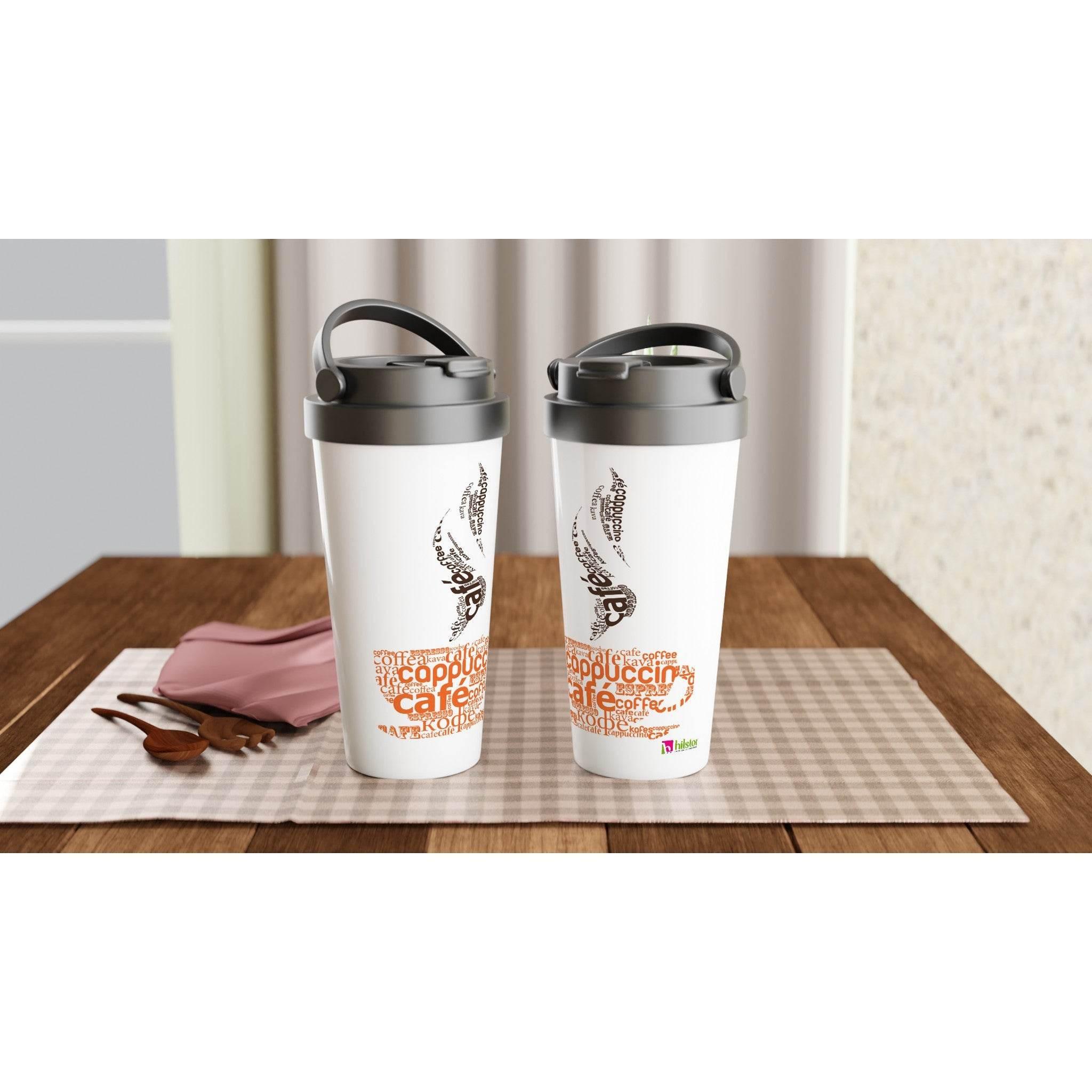 White 15oz Stainless Steel Travel Mug - Hilstor
