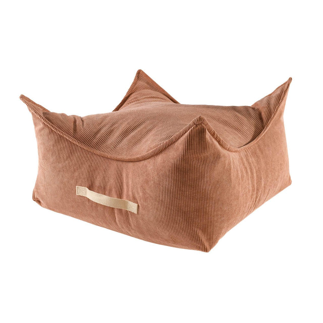 MeowBaby® Pouffe For Children, Square Corduroy – Brick, Made in Europe, Washable & Durable, 60cm Kids' Play Po - Hilstor