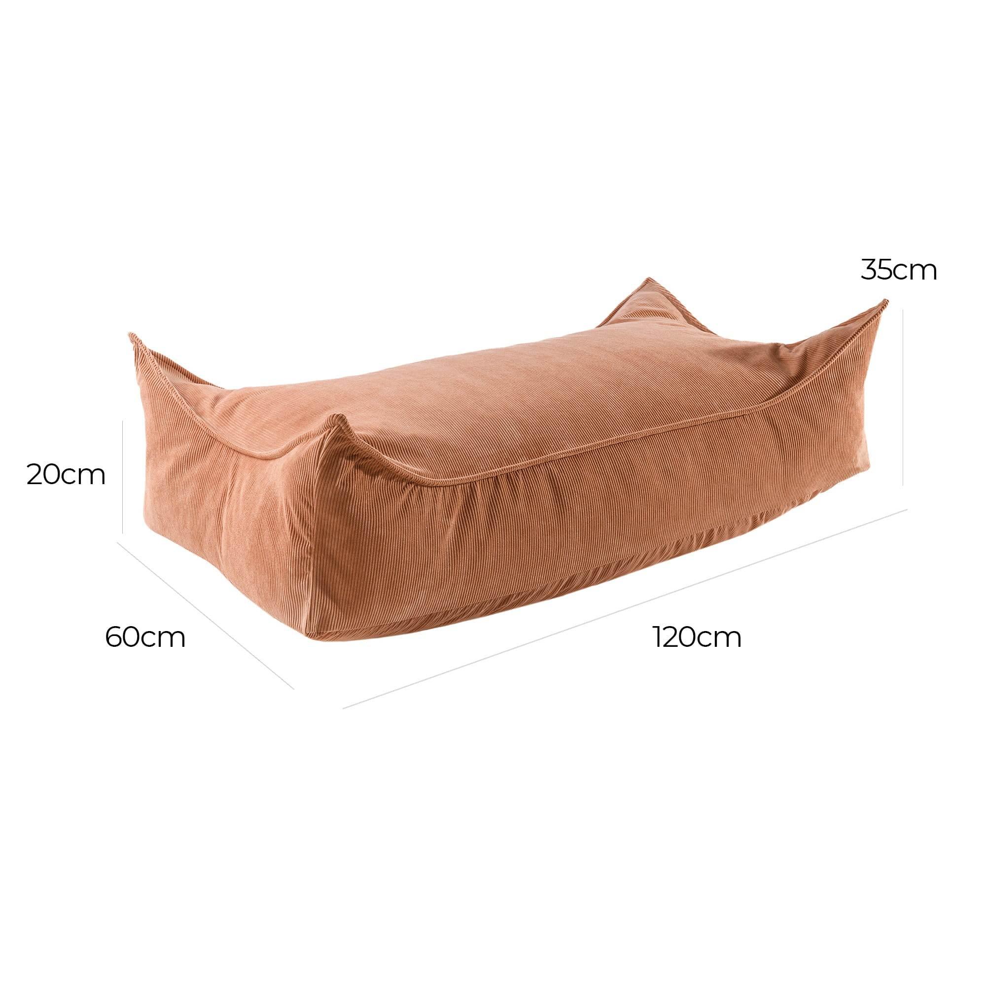 MeowBaby® Pouffe For Children, Rectangular Corduroy – Brick, Made in Europe, Washable & Durable, 120cm Kids' Play Pouf - Hilstor