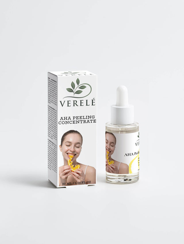 AHA Peeling Concentrate with 10% Lactic Acid & 1% Hyaluronic Acid – Exfoliates & Hydrates – COSMOS NATURAL Certified, Made in Europe by Verelé, 30 ml / 1.01 fl oz - Hilstor