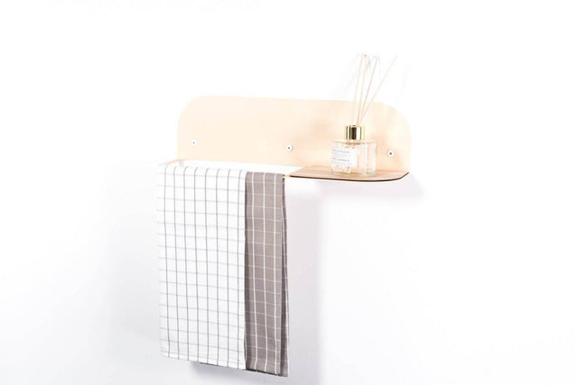 EWART Woods Steel & Wood Wall-Mounted Towel Rack – Beige, 40 cm – Made in Europe - Hilstor