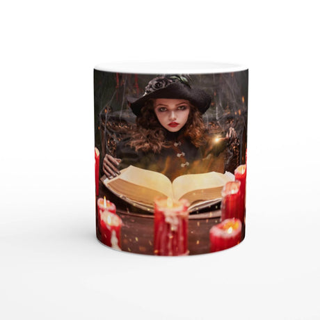 11oz Ceramic Mug - Halloween with a colored rim, inside, and handle - Hilstor
