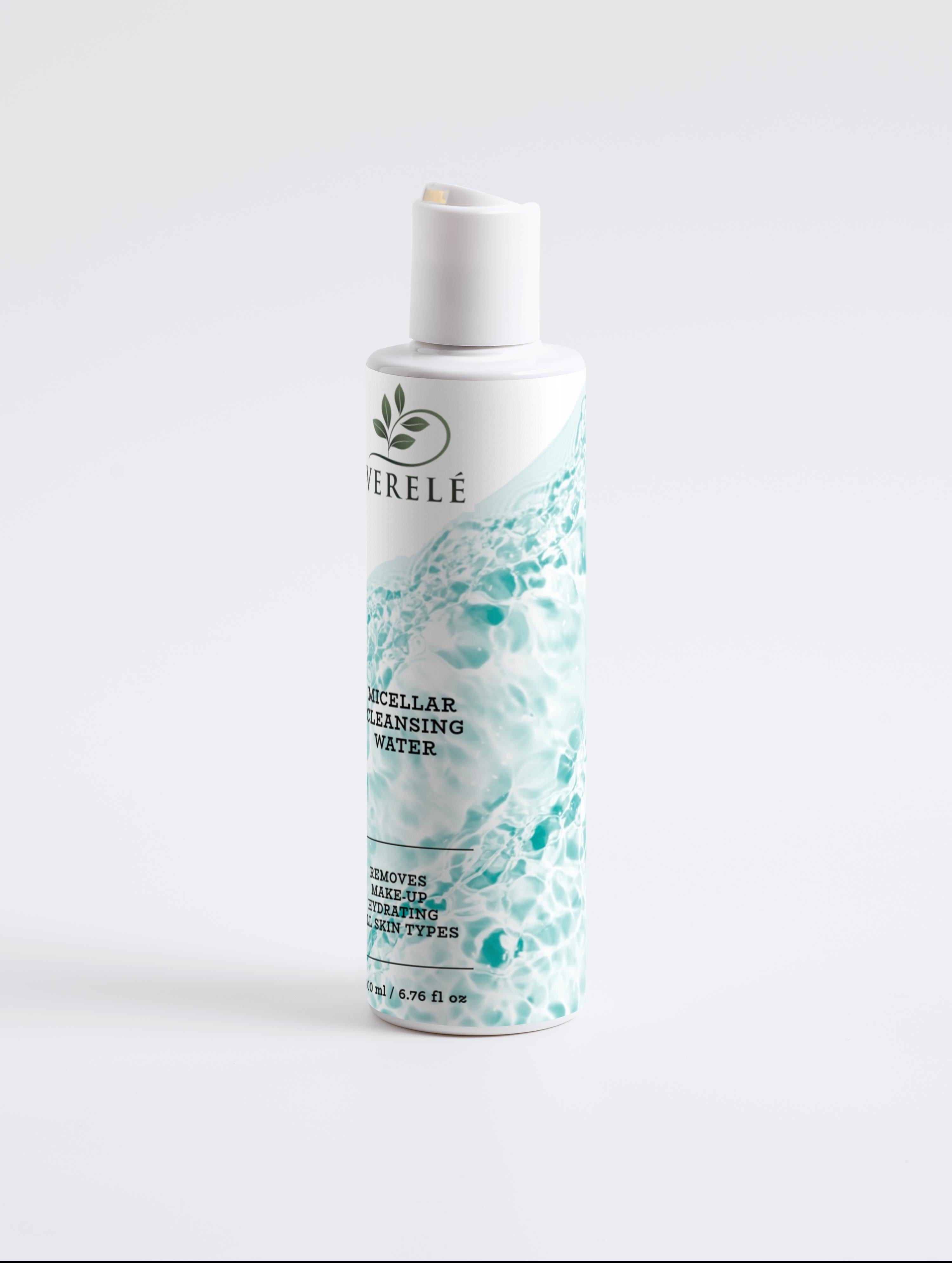 Fugtgivende micellarrens – Fjerner makeup og urenheder – COSMOS ORGANIC-certificeret, fremstillet i Europa af Verelé, 200 ml / 6,76 fl oz
