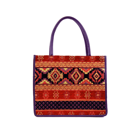 Clodagh Large Leather & Silk Tote Bag | Spacious & Stylish | Handmade in Turkey | Perfect for Work & Weekend Getaways - Hilstor