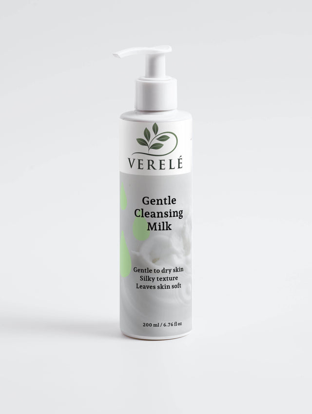 Gentle Cleansing Milk with Organic Shea Butter, Argan & Avocado Oil – Hydrating & Softening – COSMOS ORGANIC Certified, Made in Europe by Verelé, 200 ml / 6.76 fl oz - Hilstor