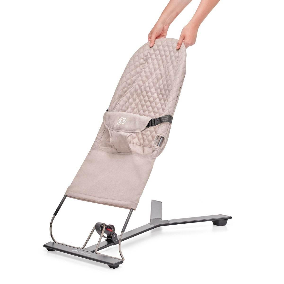 Baby Bouncer MIMI – Beige, Adjustable Backrest, Lightweight, Minimalist Design, for Babies Up to 9 kg, Designed in Europe - Hilstor