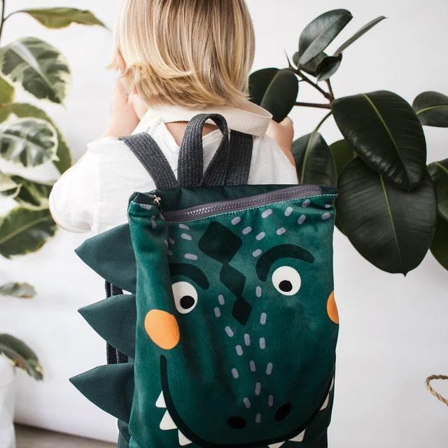 Kids Backpack – Dinosaur, Velvet & Waterproof Polyester, Adjustable Straps, Small & Large Sizes, Made for Adventurous Kids - Hilstor