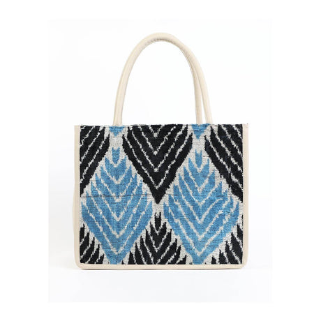 Lena Large Leather & Silk Tote Bag | Spacious & Stylish | Handmade in Turkey | Perfect for Work & Weekend Getaways - Hilstor