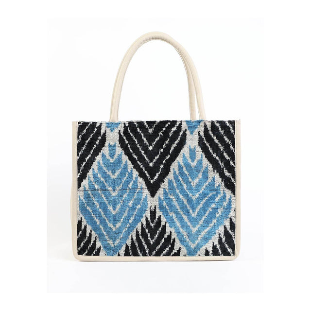 Lena Large Leather & Silk Tote Bag | Spacious & Stylish | Handmade in Turkey | Perfect for Work & Weekend Getaways - Hilstor