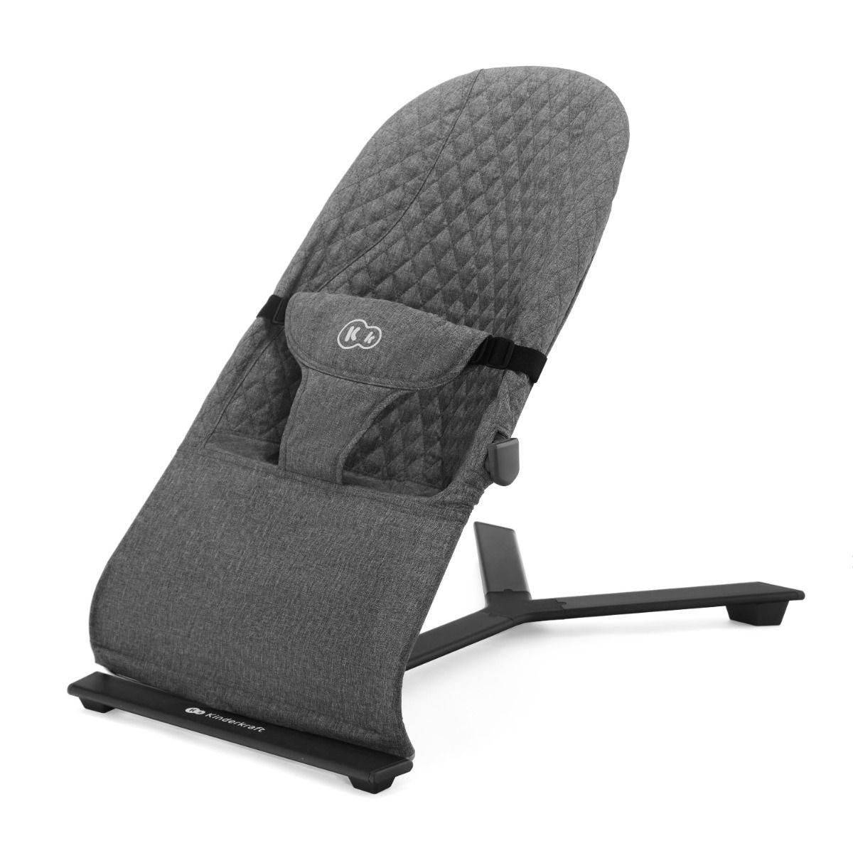 Baby Bouncer MIMI – Grey, Adjustable Backrest, Lightweight, Minimalist Design, for Babies Up to 9 kg, Designed in Europe - Hilstor